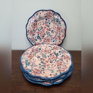 The Pioneer Woman Pretty Posies Pink Floral 8.75 Inch Salad Plates Set Of 4